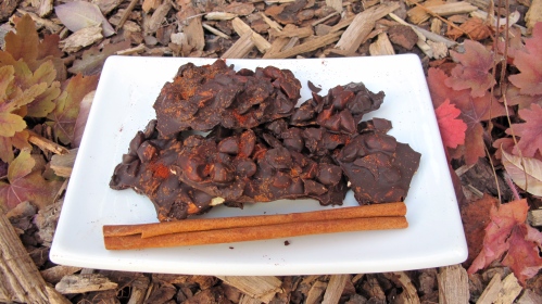 This spicy sweet chocolate bark can be made in bulk and makes a great gift.
